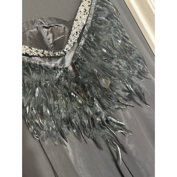 Atelier Alyce Black Strapless Tulle Dress Party Black Swan Feather Whimsigoth 6 - Picture 12 of 13